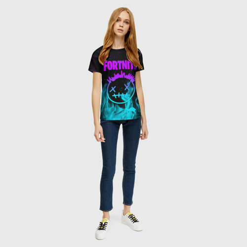 Женская футболка 3D с принтом FORTNITE X TRAVIS SCOTT, вид сбоку #3