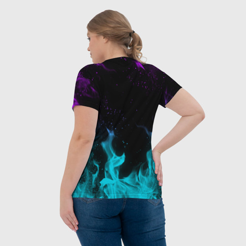 Женская футболка 3D с принтом FORTNITE X TRAVIS SCOTT, вид сзади #2