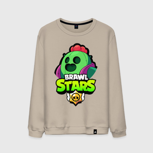 Мужской свитшот хлопок Brawl Stars Spike, цвет миндальный