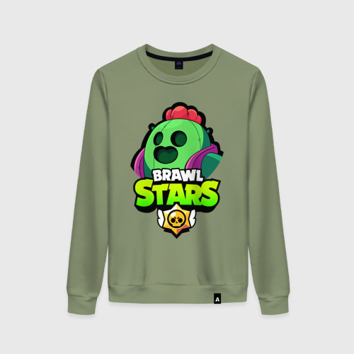 Женский свитшот хлопок Brawl Stars Spike, цвет авокадо