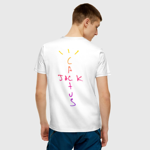 Мужская футболка хлопок TRAVIS SCOTT (НА СПИНЕ), цвет белый - фото 4