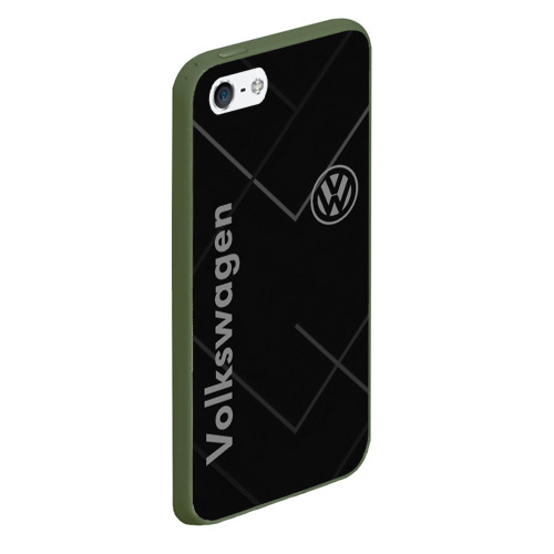 Чехол для iPhone 5/5S матовый Volkswagen, цвет темно-зеленый - фото 3