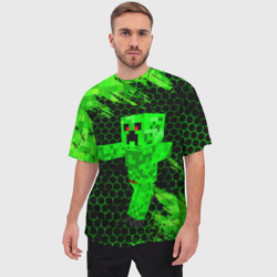 Мужская футболка oversize 3D Minecraft Creeper - фото 2