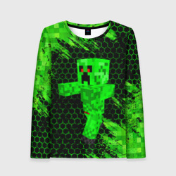 Женский лонгслив 3D Minecraft Creeper