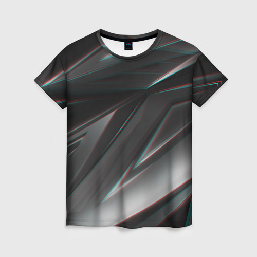 Женская футболка 3D Geometry stripes glitch, цвет 3D печать