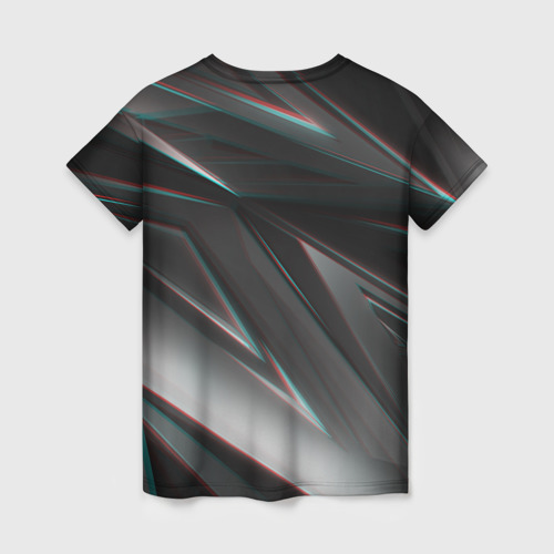 Женская футболка 3D Geometry stripes glitch, цвет 3D печать - фото 2