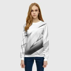Женский свитшот 3D Geometry stripes white - фото 2