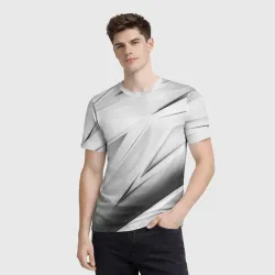Мужская футболка 3D Geometry stripes white - фото 2