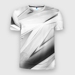 Мужская футболка 3D Slim Geometry stripes white