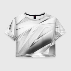 Женская футболка Crop-top 3D Geometry stripes white