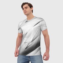 Мужская футболка 3D Geometry stripes white - фото 2