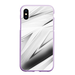 Чехол для iPhone XS Max матовый Geometry stripes white