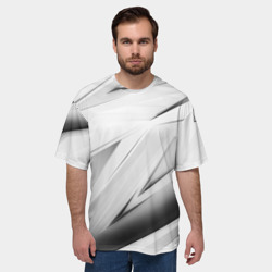 Мужская футболка oversize 3D Geometry stripes white - фото 2