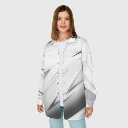 Женская рубашка oversize 3D Geometry stripes white - фото 2