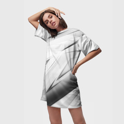 Платье-футболка 3D Geometry stripes white - фото 2