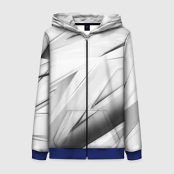 Женская толстовка 3D на молнии Geometry stripes white