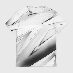 Мужская футболка 3D Geometry stripes white