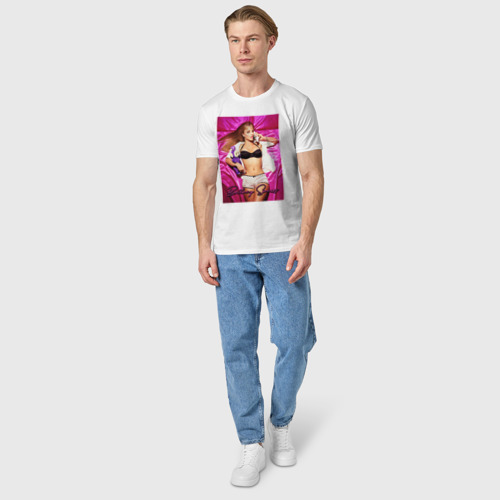 Мужская футболка хлопок Britney Spears, цвет белый - фото 5