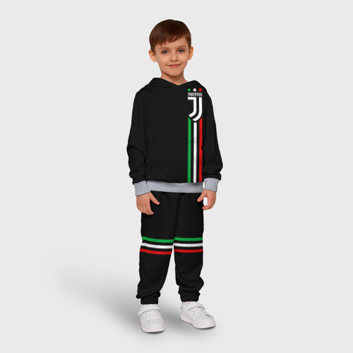 Детский костюм с толстовкой 3D Juventus Ювентус, цвет меланж - фото 3