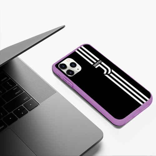 Чехол для iPhone 11 Pro Max матовый Juventus, цвет фиолетовый - фото 5
