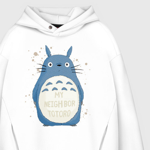 Мужское худи Oversize хлопок My Neighbor Totoro синий заяц - фото 4