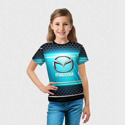 Детская футболка 3D с принтом MAZDA, вид сбоку #3