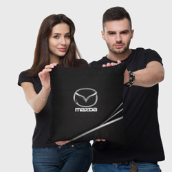 Подушка с принтом Mazda для любого человека, вид спереди №2. Цвет основы: 3d (велсофт)