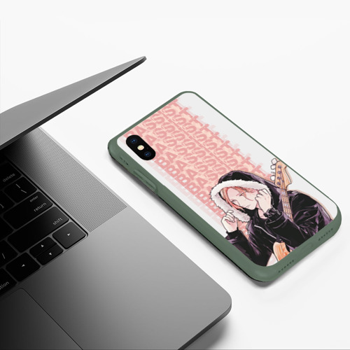 Чехол для iPhone XS Max матовый Bassist, цвет темно-зеленый - фото 5