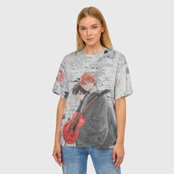 Женская футболка oversize 3D Сато и Рицу музыканты - фото 2