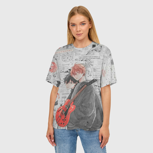 Женская футболка oversize 3D Сато и Рицу музыканты, цвет 3D печать - фото 3