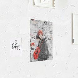 Постер с принтом Сато и Рицу музыканты для любого человека, вид спереди №3. Цвет основы: белый