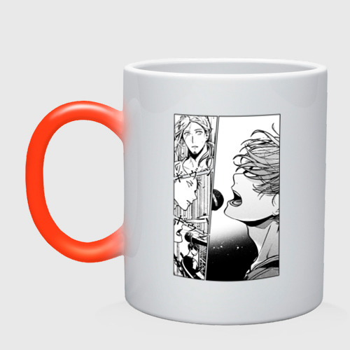 Кружка меняющая рисунок. Кружка манга. кружка с принтом из манги bj alekc. мд манга на кружку.