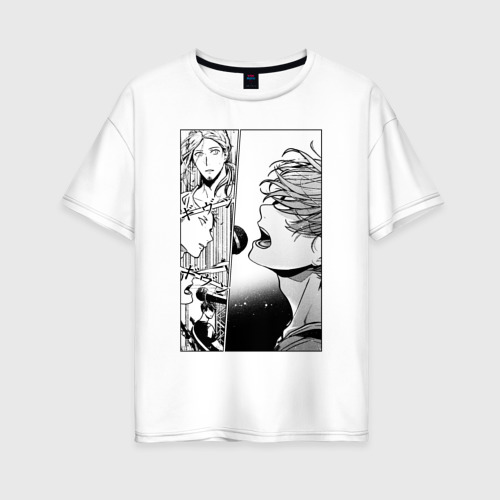 Женская футболка из хлопка оверсайз с принтом Manga Given, вид спереди №1