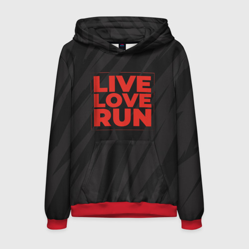 Мужская толстовка 3D Live Love Run, цвет красный