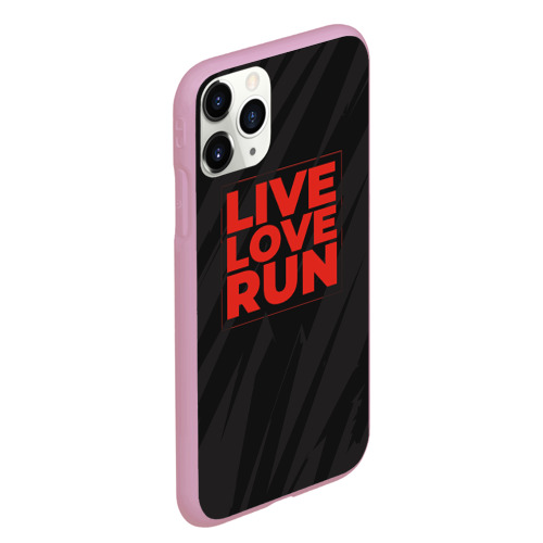 Чехол для iPhone 11 Pro Max матовый Live Love Run, цвет розовый - фото 3