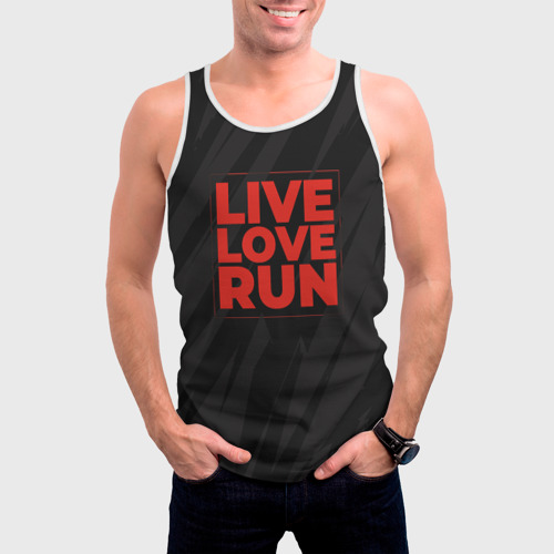 Мужская майка 3D Live Love Run, цвет 3D печать - фото 3