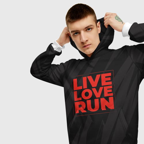 Мужская толстовка 3D Live Love Run - фото 5