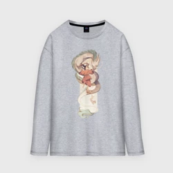 Женский лонгслив oversize хлопок Хаку и Тихиро