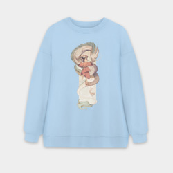 Женский свитшот oversize без начеса хлопок Хаку и Тихиро