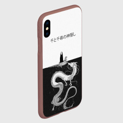Чехол для iPhone XS Max матовый Тихиро плывет вместе с Безликим - фото 2