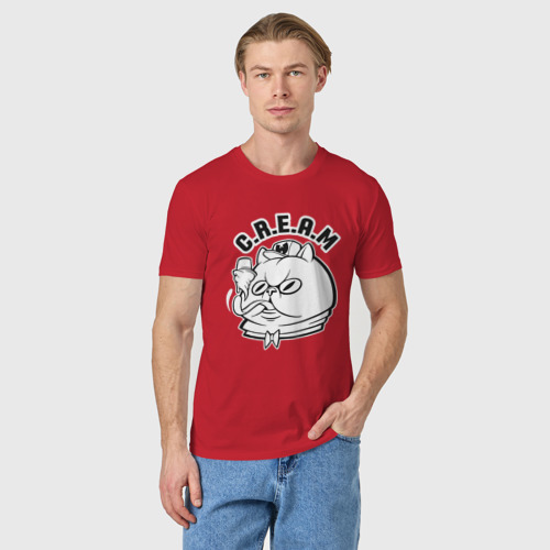 Мужская футболка хлопок Wu-Tang Cat, цвет красный - фото 3