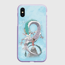 Чехол для iPhone XS Max матовый Тихиро на горе с драконом