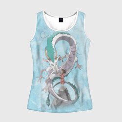 Женская майка 3D Тихиро на горе с драконом