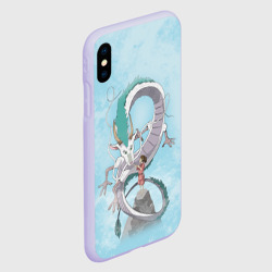 Чехол для iPhone XS Max матовый Тихиро на горе с драконом - фото 2