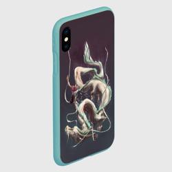 Чехол для iPhone XS Max матовый Полеты Тихиро с драконом - фото 2
