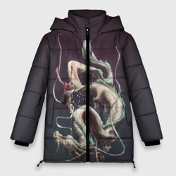 Женская зимняя куртка Oversize Полеты Тихиро с драконом