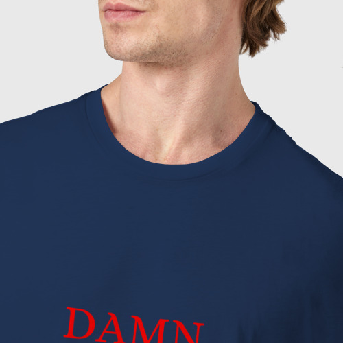 Мужская футболка хлопок Damn merch, цвет темно-синий - фото 6