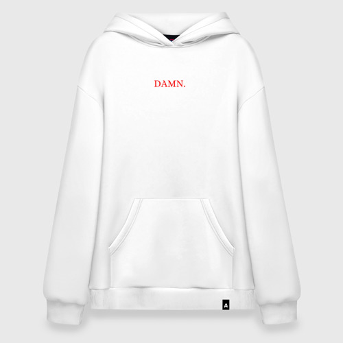 Худи SuperOversize хлопок Damn merch, цвет белый