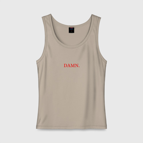 Женская майка хлопок Damn merch, цвет миндальный