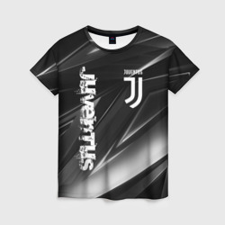 Женская футболка 3D Juventus geometry stripes Ювентус геометрические полосы